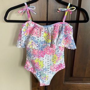 Shade Critters Little Girl's Floral Eyelet Multicolor One-Piece Swimsuit-4T NWOT